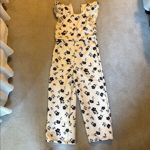 btween Cream and Black Floral Jumpsuit